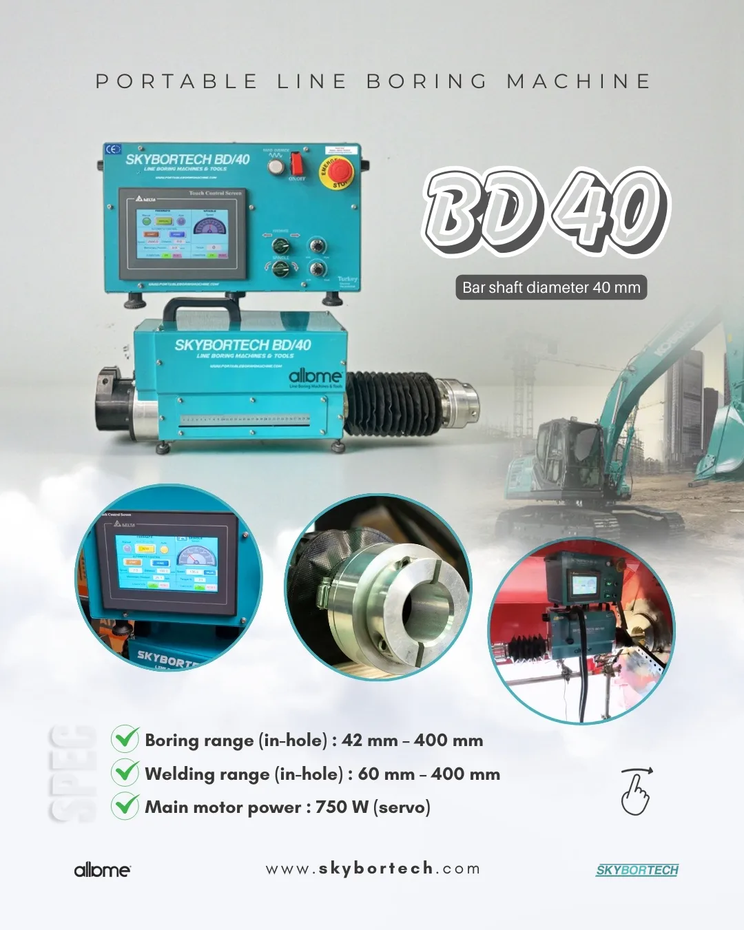portable boring and welding machine bd40