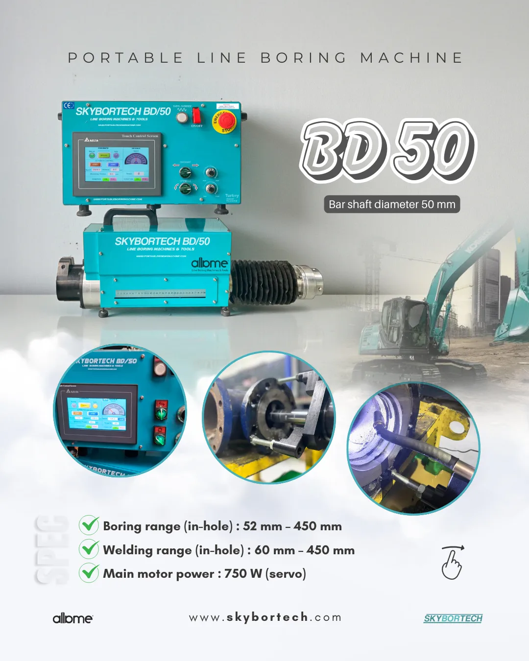 portable boring and welding machine bd50